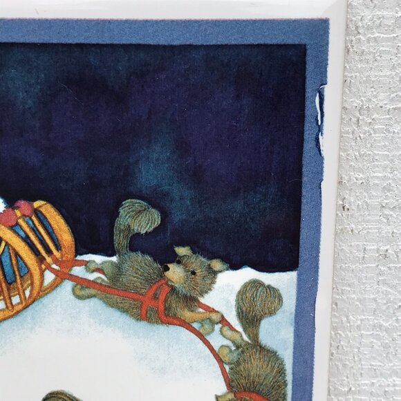 Alaska Inuit Dog Sled Ceramic Tile Barbara Lavallee 5.75" Wall Hanging Decor - Picture 3 of 7